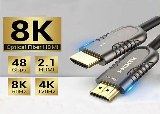 10.2Gbps HDMI ফাইবার অপটিক ক্যাবল 10 মিটার সক্রিয় অপটিকাল HDMI ক্যাবল ট্রান্সমিশনের জন্য HDMI 2.1 প্রোটোকল সহ