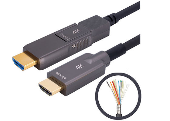 সাঁজোয়া HDMI 2.0 অপটিক্যাল কেবল 200CU স্টেইনলেস স্টীল নির্মাণ