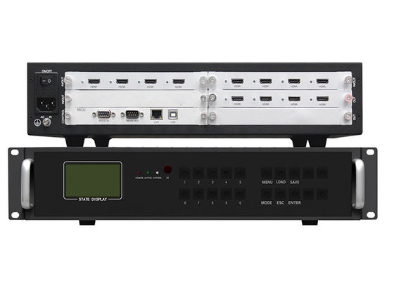 4 ইন 8 আউট HDMI 4x2 2x4 ভিডিও ওয়াল কন্ট্রোলার সহ কেন্দ্রীয় নিয়ন্ত্রণ