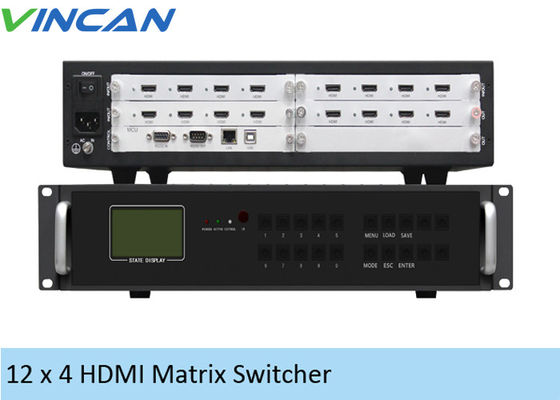 মাল্টি ফরম্যাট 2x2 HDMI ভিডিও ওয়াল কন্ট্রোলার LCD 12 ইন 4 আউট RJ45