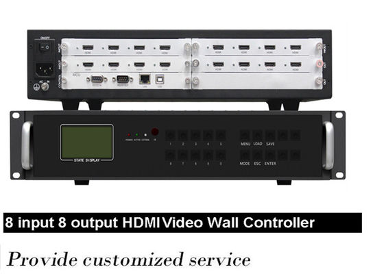 8 ইন 8 আউট ডিফেস 4k HDMI LCD ভিডিও ওয়াল কন্ট্রোলার 3x3 1x2 1x3 2x1 3x1 2x2
