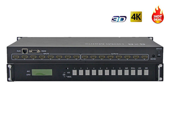 8x ইনপুট এবং 8x আউটপুট সহ 4Kx2K 8X8 3D IR HDMI ভিডিও ম্যাট্রিক্স সুইচার