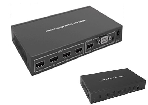 সম্পূর্ণ 1080P 3D 4k 60hz 4x1 Quad Hdmi মাল্টিভিউয়ার বিজোড় সুইচার ফাংশন সহ