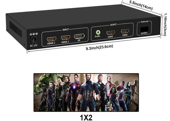 মাল্টি স্ক্রীন ডিসপ্লে 2X2 1X2 এর জন্য 4 পোর্ট 4K HDMI ভিডিও ওয়াল প্রসেসর