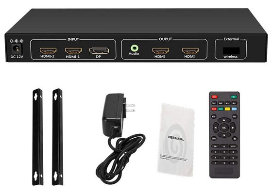 4K 60Hz HDMI 2.0 ইনপুট 4x1080p আউটপুট ভিডিও ওয়াল স্প্লিটার RS232