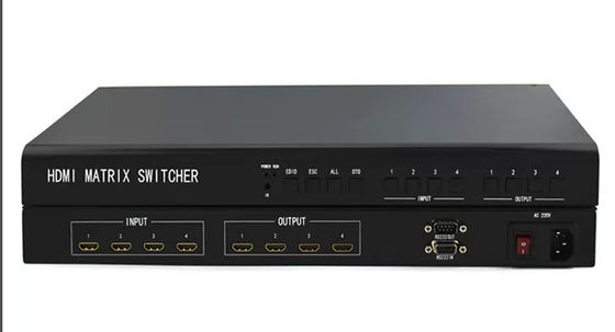 আউটপুট 18Gbps 4 X 4 HDMI ম্যাট্রিক্স সুইচার 4Kx2k 60Hz পর্যন্ত আউটপুট রেজোলিউশন সহ