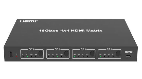 আউটপুট 18Gbps 4 X 4 HDMI ম্যাট্রিক্স সুইচার 4Kx2k 60Hz পর্যন্ত আউটপুট রেজোলিউশন সহ
