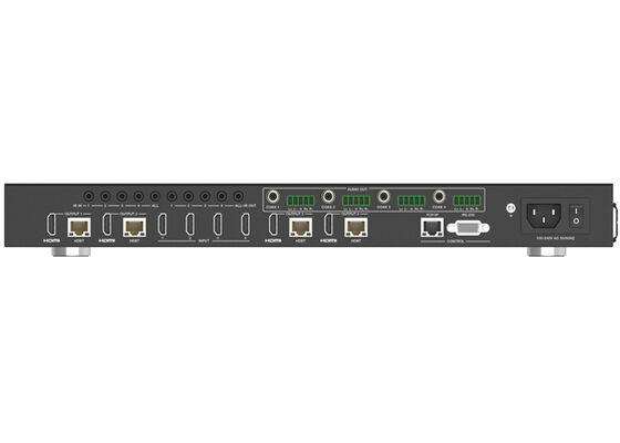 VINCAN 4x4 HDBaseT HDMI ম্যাট্রিক্স সুইচার 4K60 4:4:4, PoC এবং পেশাদার AV বিতরণের জন্য 4টি রিসিভার সহ