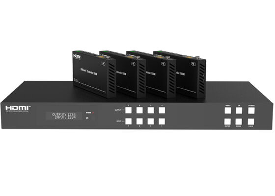 VINCAN 4x4 HDBaseT HDMI ম্যাট্রিক্স সুইচার 4K60 4:4:4, PoC এবং পেশাদার AV বিতরণের জন্য 4টি রিসিভার সহ