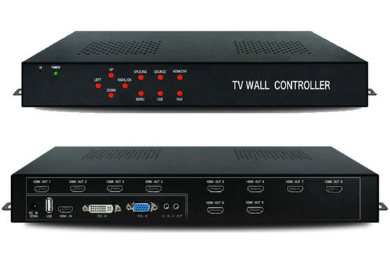 HDMI 1 ইন 9 আউট 1080P VGA ভিডিও ওয়াল প্রসেসর 2x2 3X3 3x2 4x2