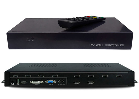 HDMI 1 ইন 9 আউট 1080P VGA ভিডিও ওয়াল প্রসেসর 2x2 3X3 3x2 4x2