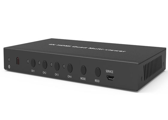কালো HDCP 1.4 4K 4×1 কোয়াড HDMI মাল্টিভিউয়ার 4 x HDMI ইনপুট এবং 1 x HDMI আউটপুট সহ