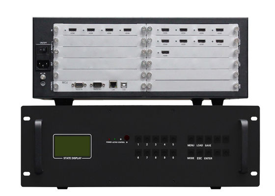 4 ইন 9 আউট 3x3 2x2 HDMI ভিডিও ওয়াল কন্ট্রোলার 3.5U কেসিং সহ