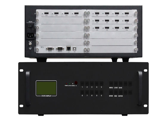 HDMI 1080P 3.5U কেসিং ভিডিও ওয়াল কন্ট্রোলার 2x2 4 ইনপুট 12 আউটপুট