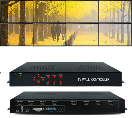 2x2 3x3 LCD ভিডিও ওয়াল কন্ট্রোলার সিস্টেম প্রদর্শন করে