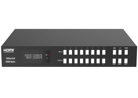ARC ফাংশন 18Gbps 8x8 HDMI ম্যাট্রিক্স সুইচার মেটাল এনক্লোজার সহ