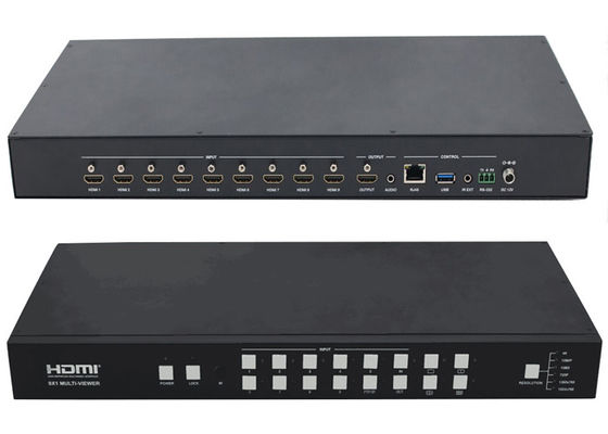 9Ch 4K ইনপুট 1Ch আউটপুট HDMI মাল্টিভিউয়ার 9x1 বিজোড় সুইচার