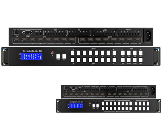 18Gbps 8x8 বিজোড় IR অডিও UHD HDMI 2.0 ম্যাট্রিক্স সুইচার 4K 60Hz