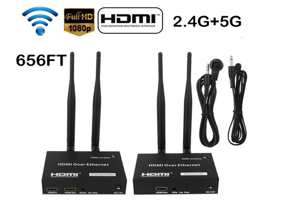 TV 660ft / 200m HDMI ওয়্যারলেস ট্রান্সমিটার এবং রিসিভার 1080P IR রিমোট সহ