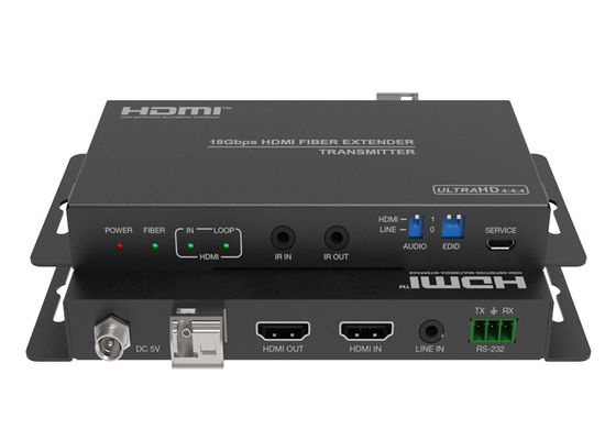 18Gbps 2.0 ভিডিও HDMI ওভার ফাইবার এক্সটেন্ডার অডিও এক্সট্র্যাক্টিং সহ