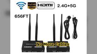 200m HDMI ওয়্যারলেস ট্রান্সমিটার রিসিভার 1080P IR